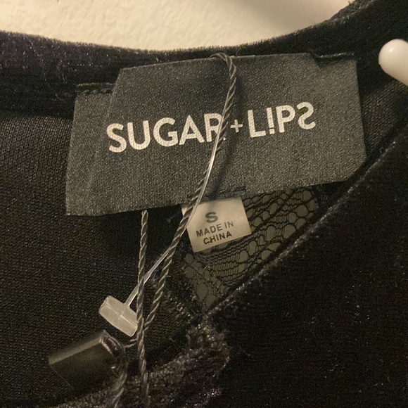 Sugar+L!PS Black Lace Velvet Dress - Picture 4 of 6